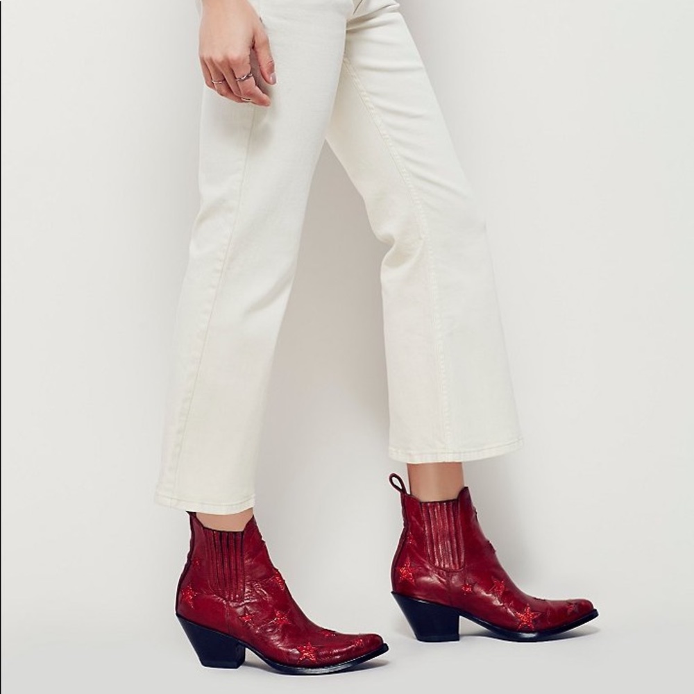 Free People Chloe cropped ivory denim jeans